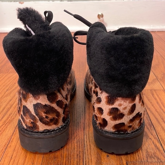 Oscar Sport Lace Up Kira Leopard Boots size 38 US 7-7.5 leather - Picture 5 of 9